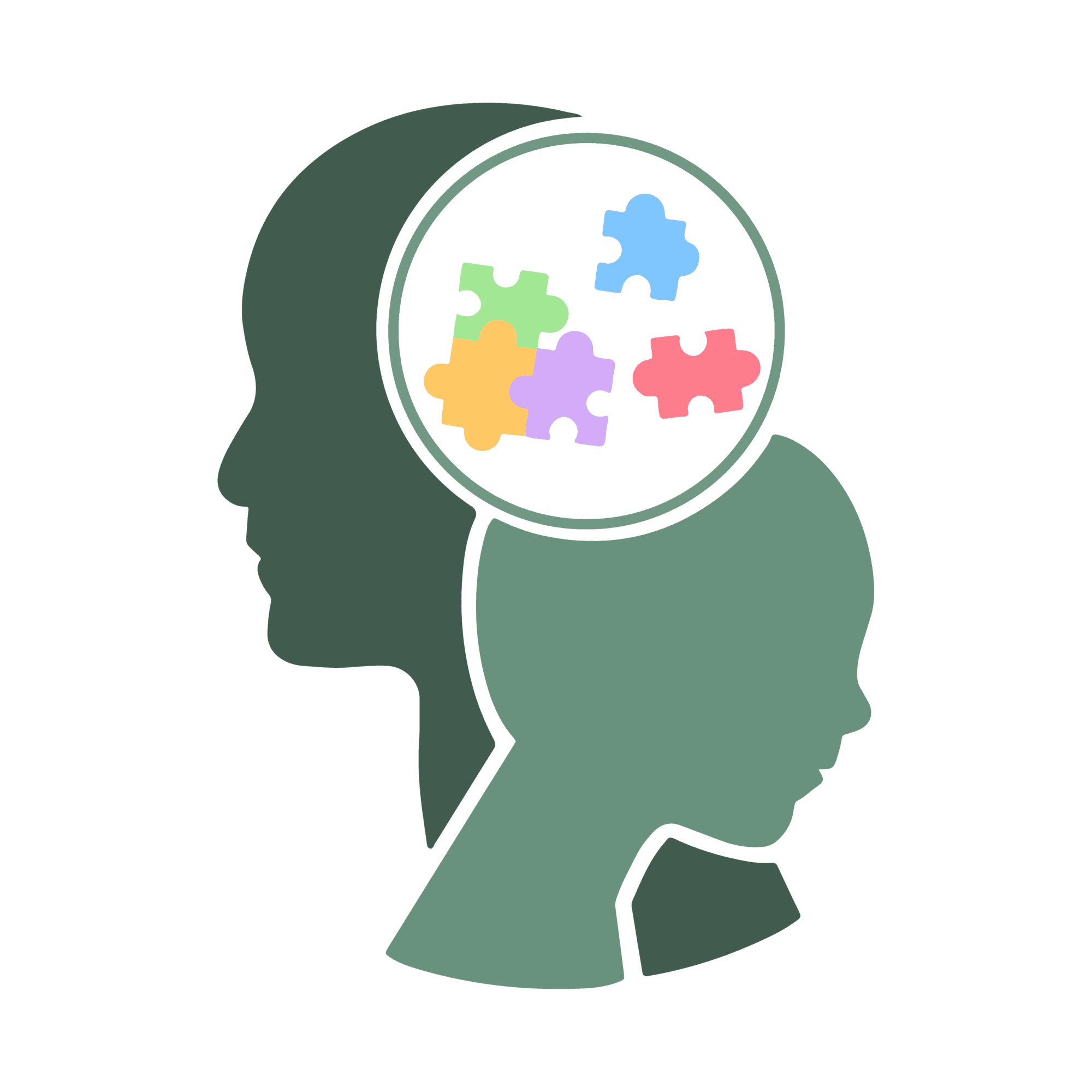 Logo psychologie adulte enfant pièces de puzzle